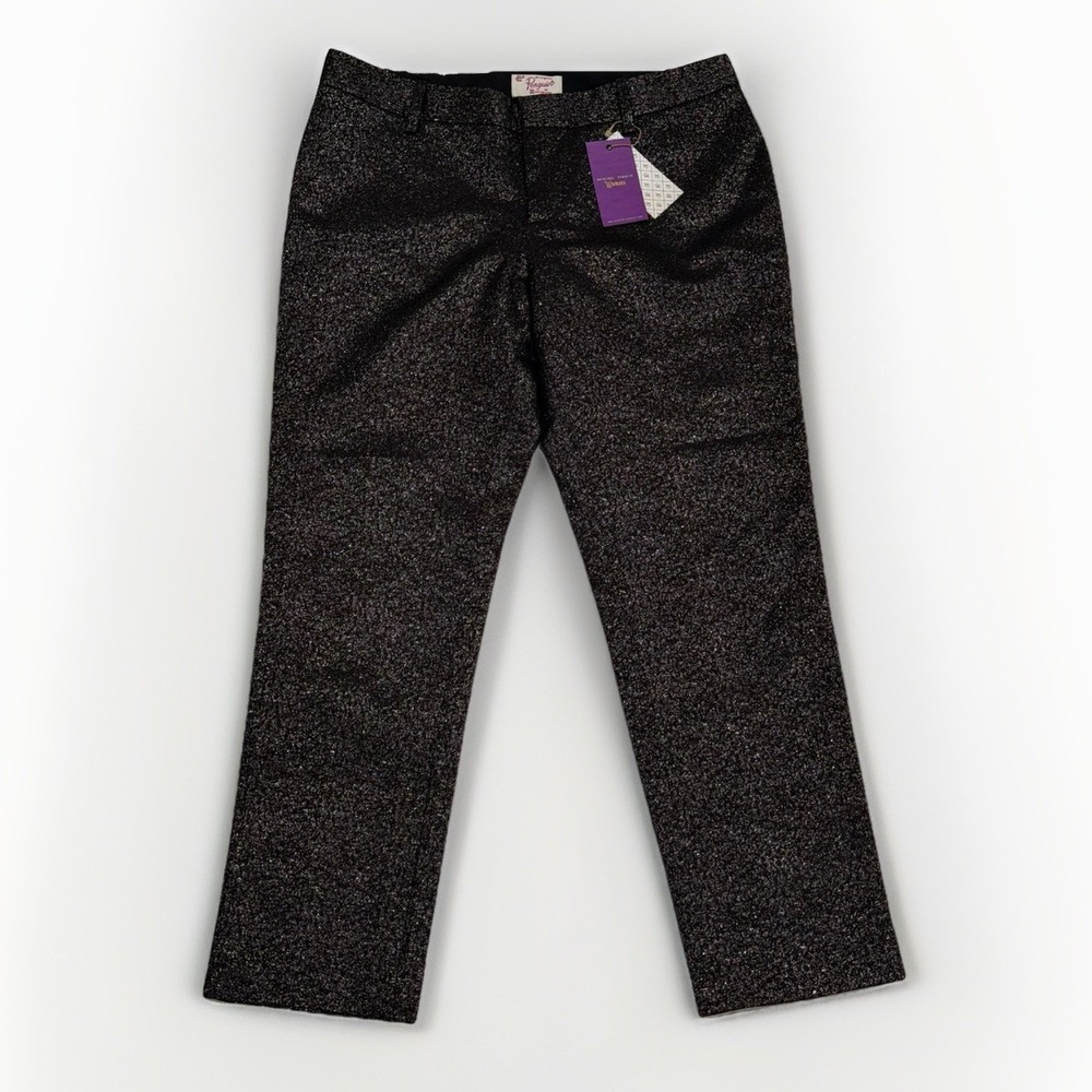 NEW Original Penguin Ladies Glitter Metallic Sparkly Chino‎ Cropped Pants Size 4